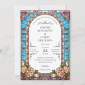 Invitation Mariage de cadre de verre filé (Devant)