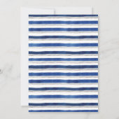 Invitation Mariage de cadre d'or floral bleu marine moderne (Dos)