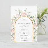 Invitation Mariage de cadre en arc floral et botanique (Debout devant)