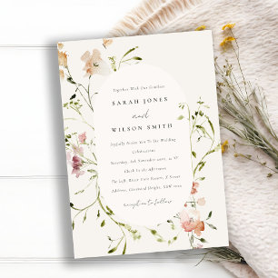 Invitation Mariage de cadre floral à mousse souple