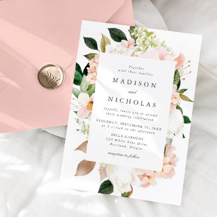 Invitation Mariage de cadre floral à ressort