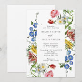 Invitation Mariage de cadre floral à vie morte botanique gras (Devant / Derrière)