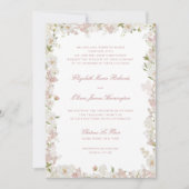 Invitation Mariage de cadre floral blanc blanc et doux romant (Devant)