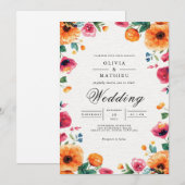Invitation Mariage de cadre floral dynamique (Devant / Derrière)