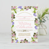 Invitation Mariage de cadre Floral Pastel Floral Printemps (Debout devant)