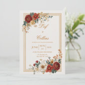 Invitation Mariage de cadre floral rustique (Debout devant)