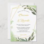Invitation Mariage de cadre Geo Green (Devant)