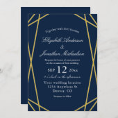 Invitation Mariage de cadre géométrique (Devant / Derrière)