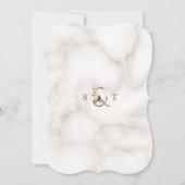 Invitation Mariage de cadre géométrique de crème floue de lux (Dos)