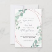 Invitation mariage de cadre géométrique de verdure délicate (Devant)
