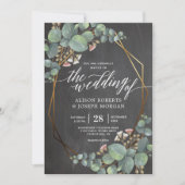Invitation Mariage de cadre géométrique Eucalyptus (Devant)