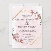 Invitation Mariage de cadre géométrique floral moderne (Devant)