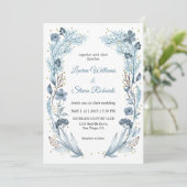 Invitation Mariage de cadre glacé bleu doux personnalisé (Debout devant)