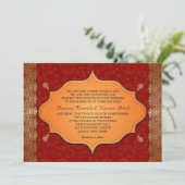 Invitation Mariage de cadre indien de bordure dorée (Debout devant)