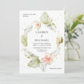 Invitation Mariage de cadre naturel africain blanc personnali (Debout devant)