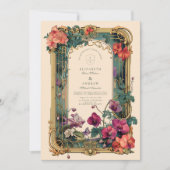 Invitation Mariage de cadre orchidée Art nouveau (Devant)