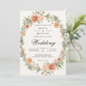 Invitation Mariage de cadre ovale flou (Debout devant)