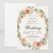Invitation Mariage de cadre ovale flou (Devant / Derrière)