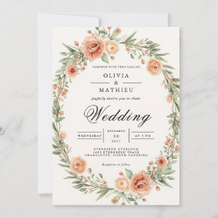 Invitation Mariage de cadre ovale flou