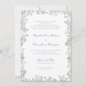 Invitation Mariage de cadre romantique bleu doux (Devant)