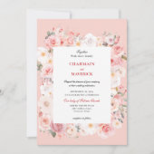 Invitation Mariage de cadre rose pâle Rose de printemps (Devant)