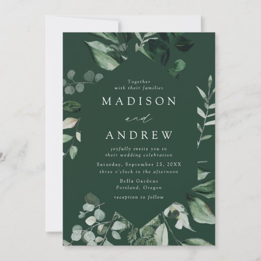 Invitation Mariage de cadre verdoyant (Devant)