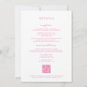 Invitation Mariage de cadre victorien rose Cerise (Dos)