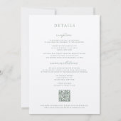 Invitation Mariage de cadre victorien vert Sage (Dos)