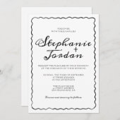 Invitation Mariage de cadre Whimsical noir et blanc simple (Devant / Derrière)