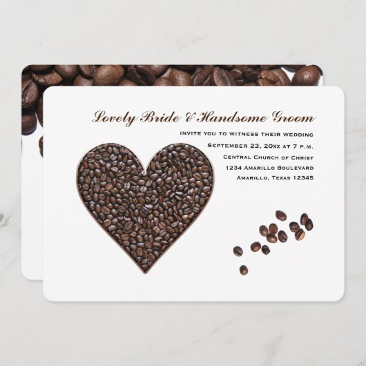 Invitation Mariage de café (Devant / Derrière)