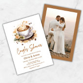 Invitation Mariage de café Floral Photo Couples Fête des mari