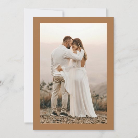 Invitation Mariage de café Floral Photo Couples Fête des mari (Dos)