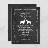 Invitation Mariage de Cairn Terrier Silhouettes (Devant / Derrière)