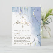 Invitation Mariage de calligraphie aquarelle (Debout devant)