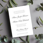 Invitation Mariage de calligraphie classique classique