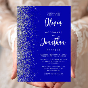 Invitation Mariage de calligraphie de Parties scintillant Roy