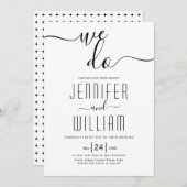 Invitation mariage de calligraphie de script cursive "We do" (Devant / Derrière)
