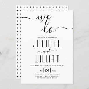 Invitation mariage de calligraphie de script cursive "We do"
