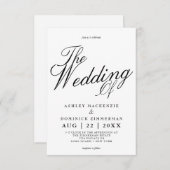 Invitation Mariage de calligraphie de script de Lucia simple (Devant / Derrière)