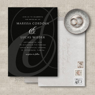Invitation Mariage de calligraphie de script d'esperluette no