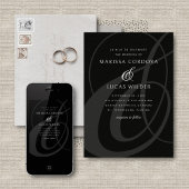 Invitation Mariage de calligraphie de script d'esperluette no