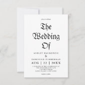 Invitation Mariage de calligraphie de script gothique simple (Devant)