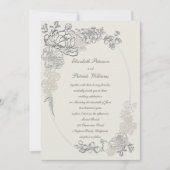 Invitation Mariage de calligraphie des cadres Ov de Faux Embo (Devant)