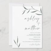 Invitation mariage de calligraphie des noms de feuilles de ve (Devant)