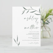 Invitation mariage de calligraphie des noms de feuilles de ve (Debout devant)