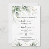 Invitation Mariage de calligraphie d'or Eucalyptus (Devant)