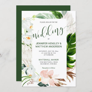 Invitation Mariage de calligraphie du paradis tropical