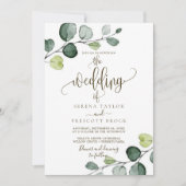 Invitation Mariage de calligraphie Eucalyptus (Devant)