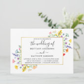 Invitation Mariage de calligraphie Fleur sauvage (Debout devant)
