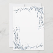 Invitation Mariage de calligraphie Fleur sauvage bleu Dusty (Dos)